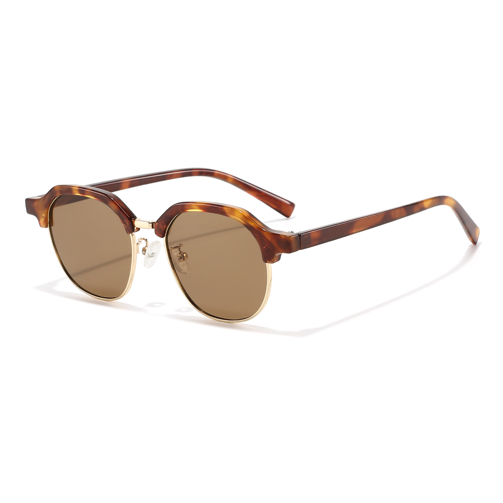 20 New Oval Half-Frame Eyebrow Sunglasses, European And American Fashion, High-End Retro Street Style Trendy Sunglasses - view 3