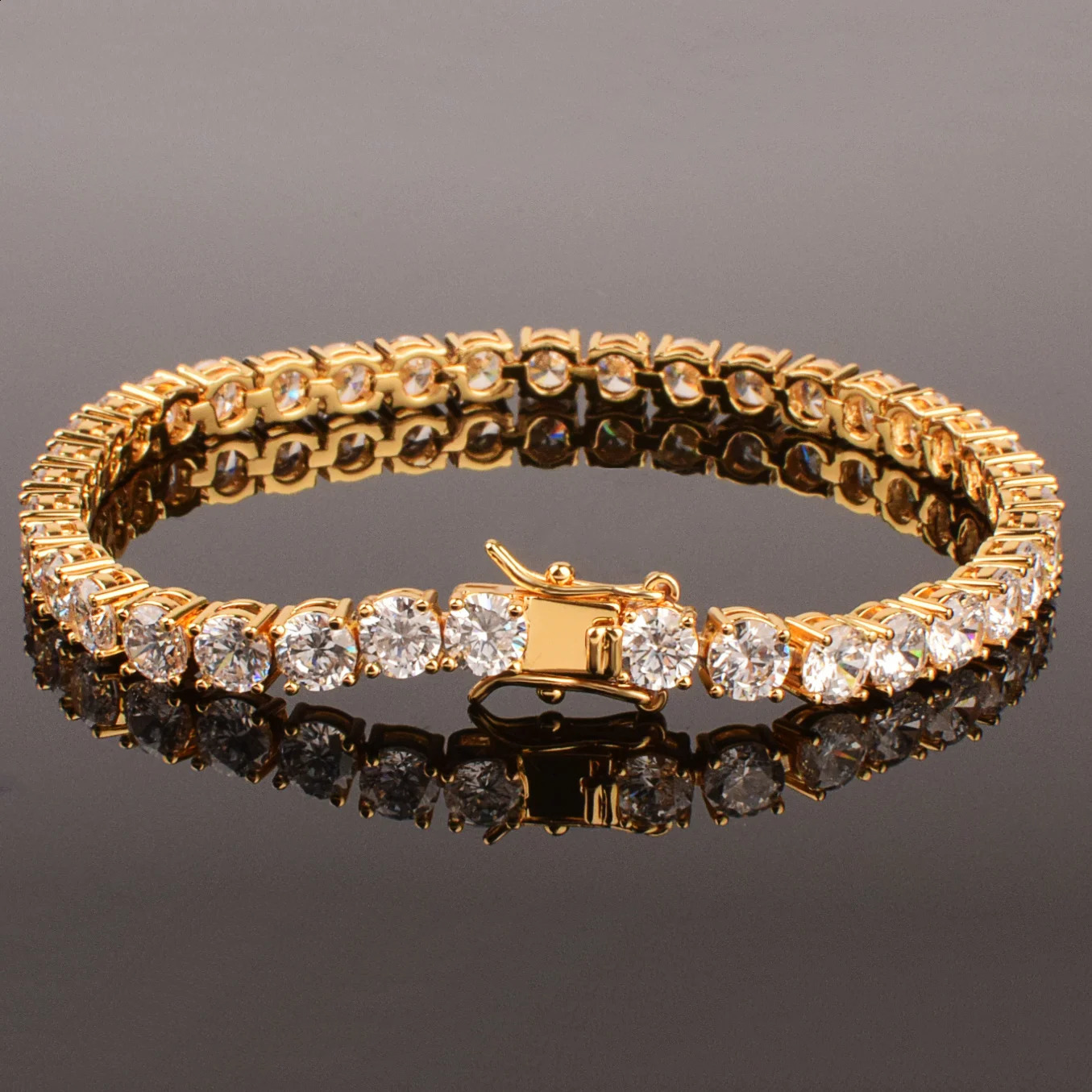 CUC Tennis Chain Bracelet For Women Men Gold Silver Color 1 Row Cubic Zirconia Link Fashion Hip Hop Jewelry 3mm 4mm 5mm 6mm 260626 - view 5