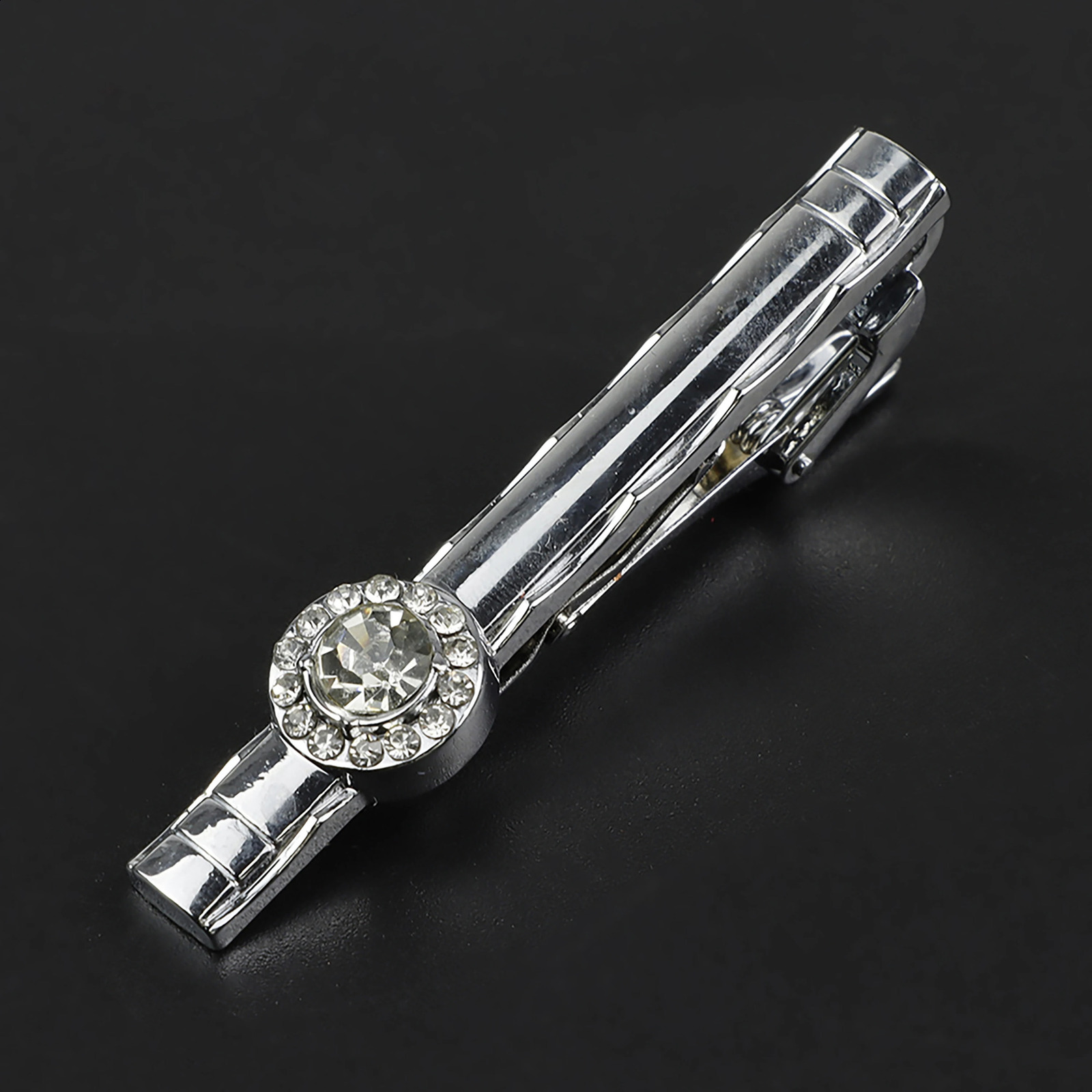 High-end Mens Simple Tie Clip Black Silvery Bright Chrome Stainless Steel Jewelry Necktie Clips Office Bar Business Wedding Gift 260626 - view 7