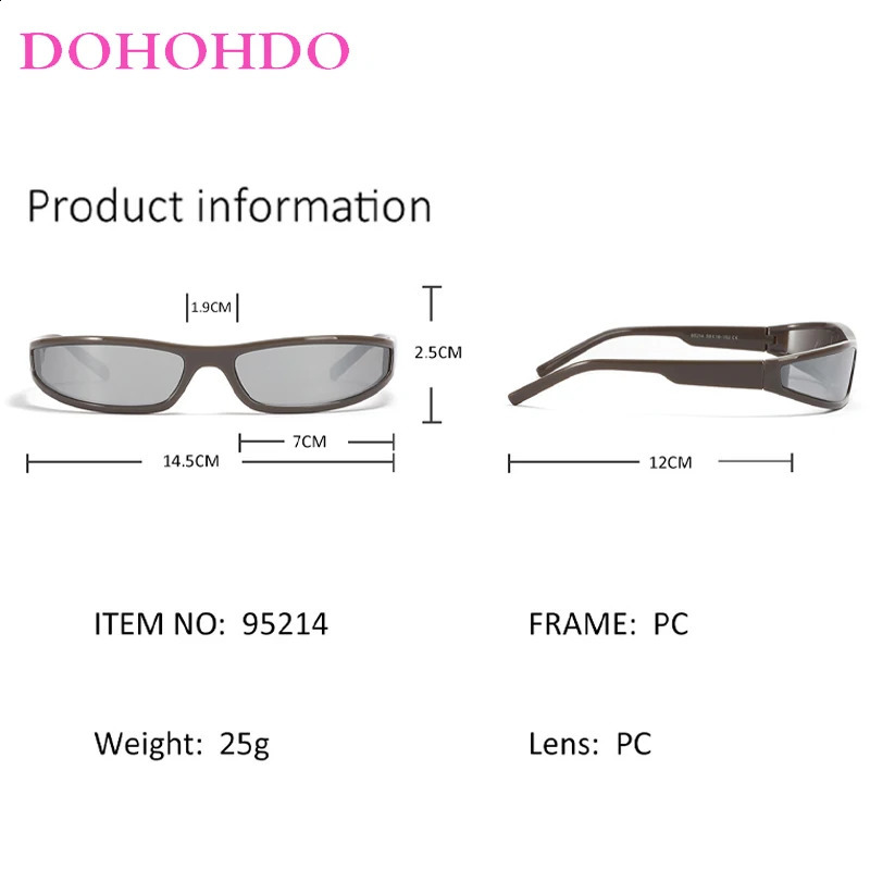 DOHOHDO Y2K Sport Sunglasses For Women Men Rectangle Narrow Shade Eyewear Male Punk Cycling Driving Sun Glasses UV400 260626 - view 6