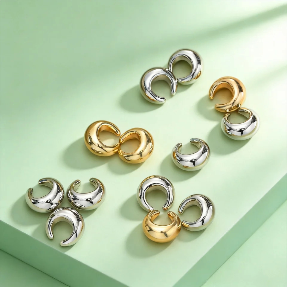 y Ear Cuff Faux Piercings Minimalist Clip Earring Hollow Bone Clamp boucles doreilles femme Unisex Jewelry Gift 260623 - view 6