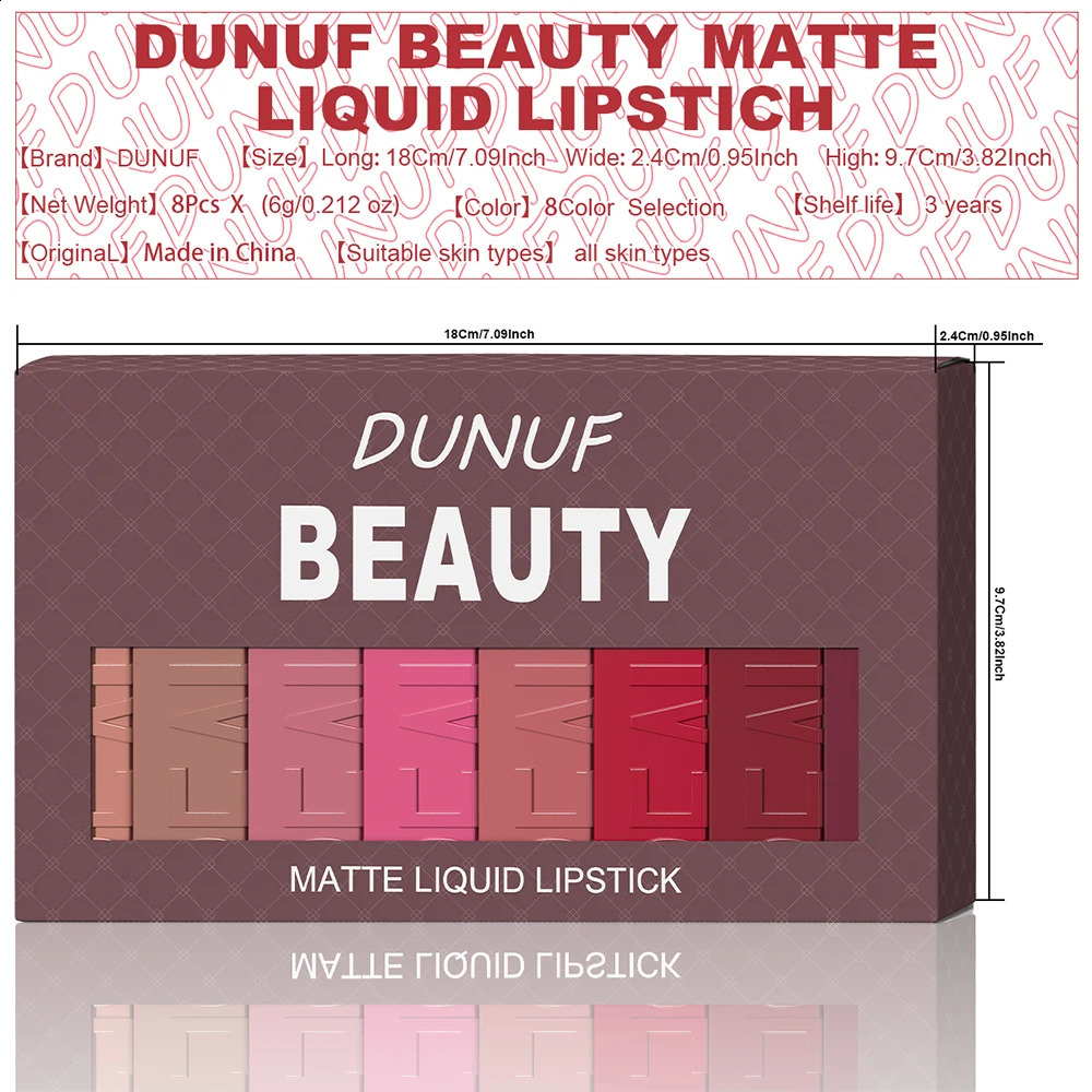 Matte Lip Gloss 8pc/set Waterproof Lipstick izing Long Lasting Non-Stick Cup Nude Y2K Christmas Valentines Day Gifts 260618 - view 7