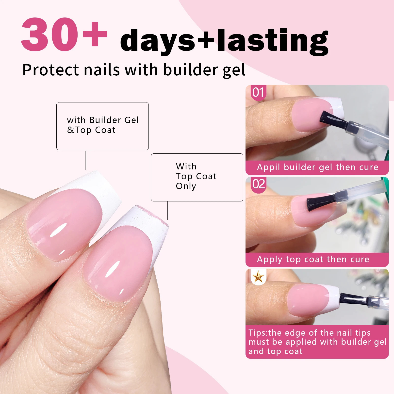 150PCS Coffin Almond Soft Gel Press on Nails 3 in 1 French Nail Tips Removeable 15 Sizes of Nail Art With n DIY False Nails 260626 - view 4