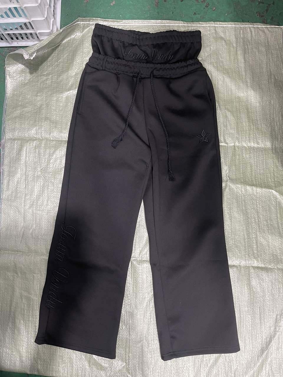 Men's Pants Harajuku Loose Double Waisted Sweatpants Y2K American Solid Color Letter Casual Hip Hop Drawstring Waist Jogger