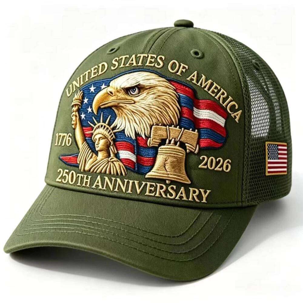 American 250th Anniversary Eagle Print Unisex Adjustable Mesh Cap Summer Outdoor Sun Shade Breathable Baseball Caps W260626 - view 4