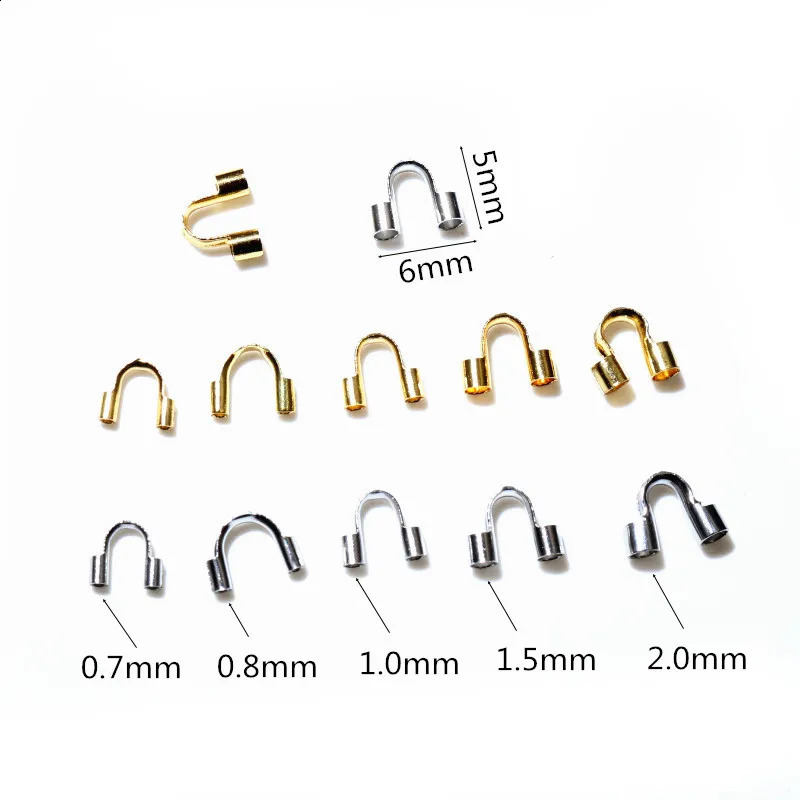 50pcs Stainless Steel Gold Color Wire Protectors Guard Guardian Protectors Loops U Shape Clasps Connector For Jewelry Making 260623 - view 3
