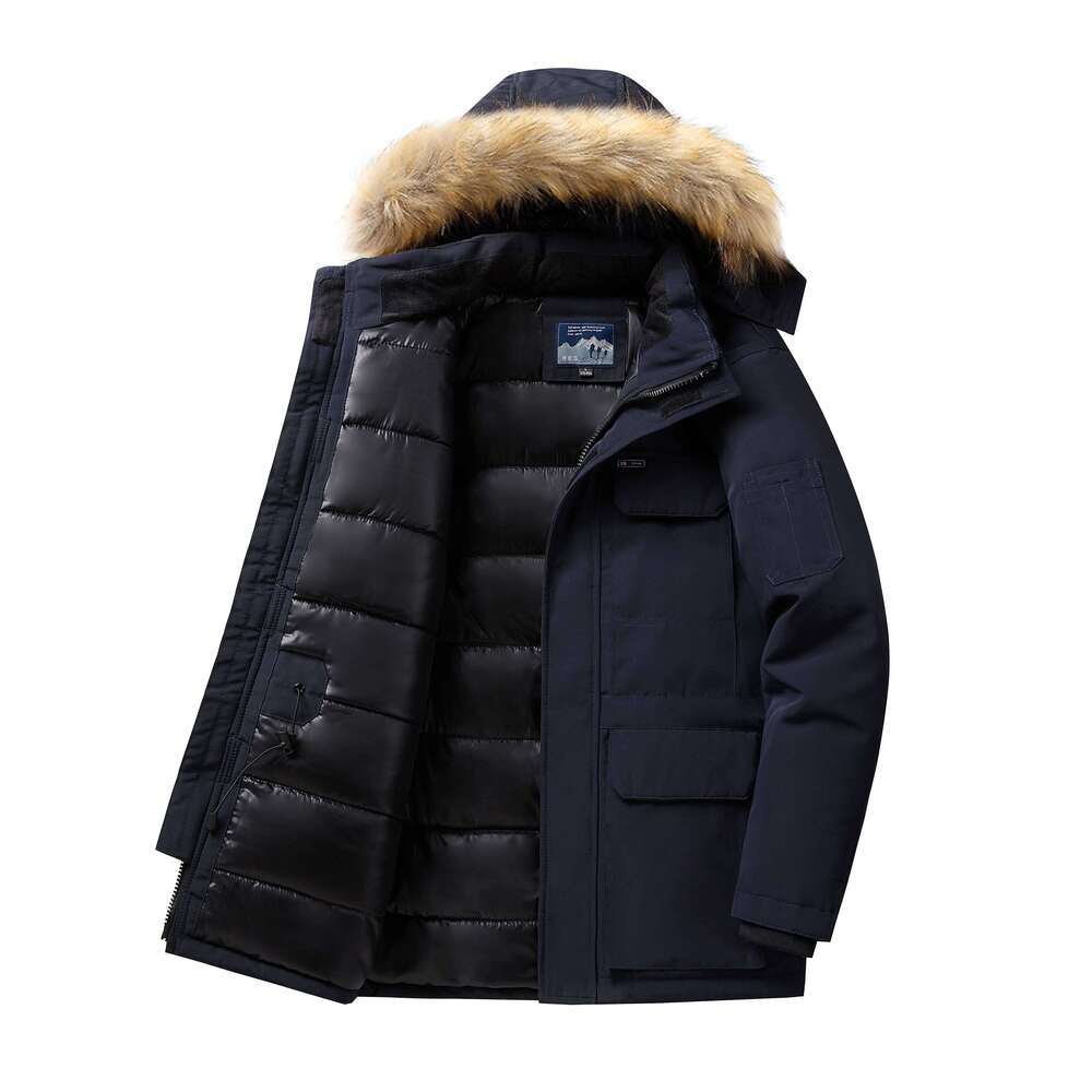 -30 Degree Winter Jacket Men Down Cotton Parkas Mid-length Large Fur Collar Male Thicken Coat Snow Overcoat Parka W260626 - view 5