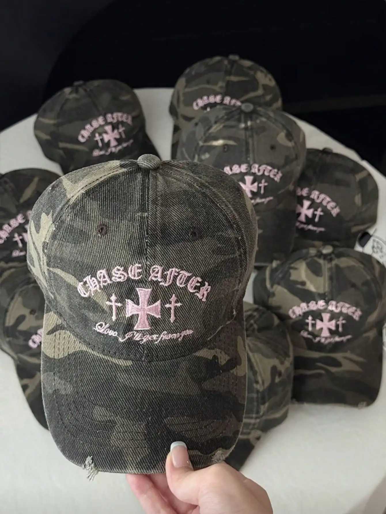 Camouflage Cross-stitch Baseball Cool A Versatile Summer Street Style Hat for Women and Couples M260626 - view 7