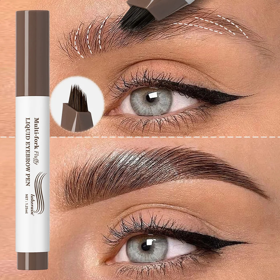 Long Lasting 4D Eyebrow Pen Multi Forks Liquid Pen Tip Fine Sketch Liquid Tattoo Brow Waterproof Precise Makeup 260626