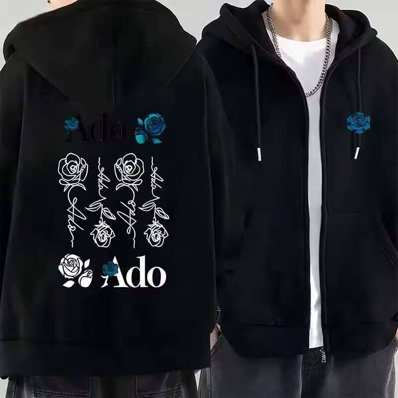 2026 Ado Graphic Printed Zipper Autumn Winter Men Women Casual Fashion Harajuku Y2K Fleece Long Sleeve Zip-Up Hoodies W260626 - view 3