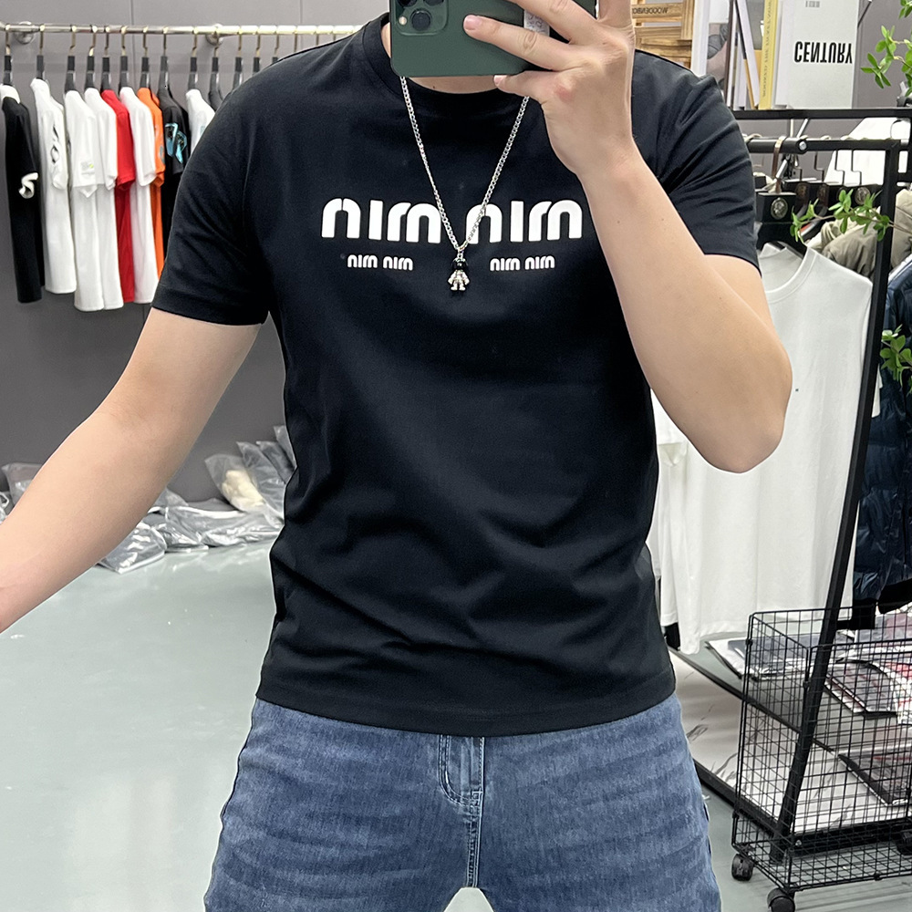 Men's Short-Sleeve T-Shirt, New Summer Style, Three-Dimensional Letter Print, Slim Fit, Round Neck, Simple Mercerized Cotton T-Shirt - view 3
