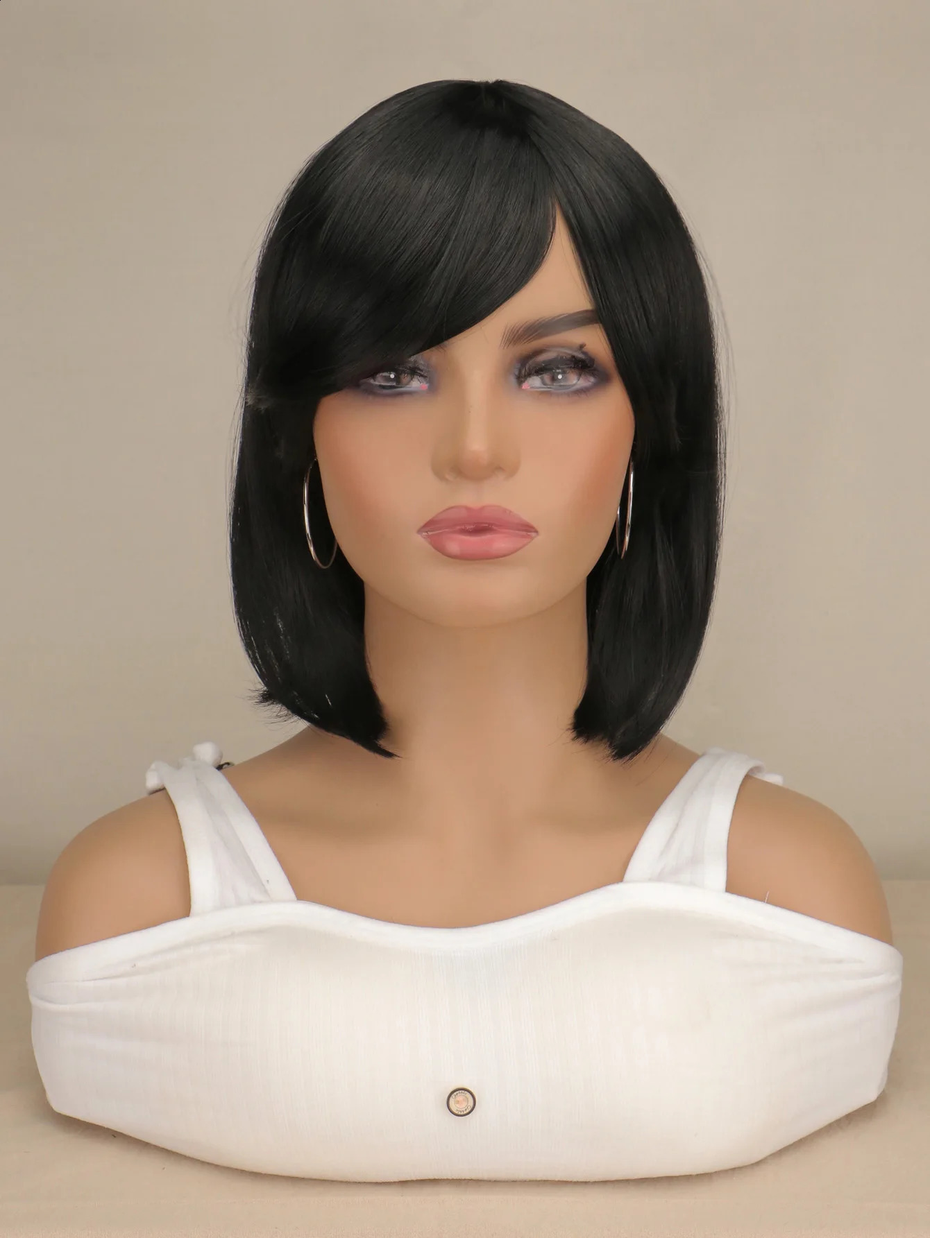 Short Bob Striaight Women Girls Wigs Natrual Black Light Brown Dark Brown Heat Resistant Synthetic Hair Wigs 260625 - view 5
