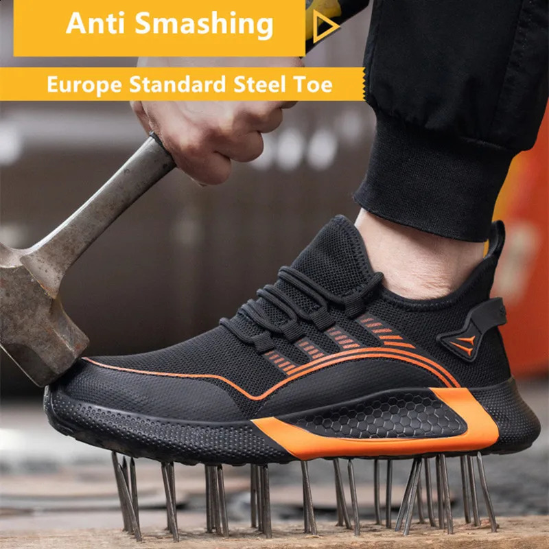 light safety shoes man 48 comfortable work for men anti puncture boots construction steel toe sneakers 260624 - view 3