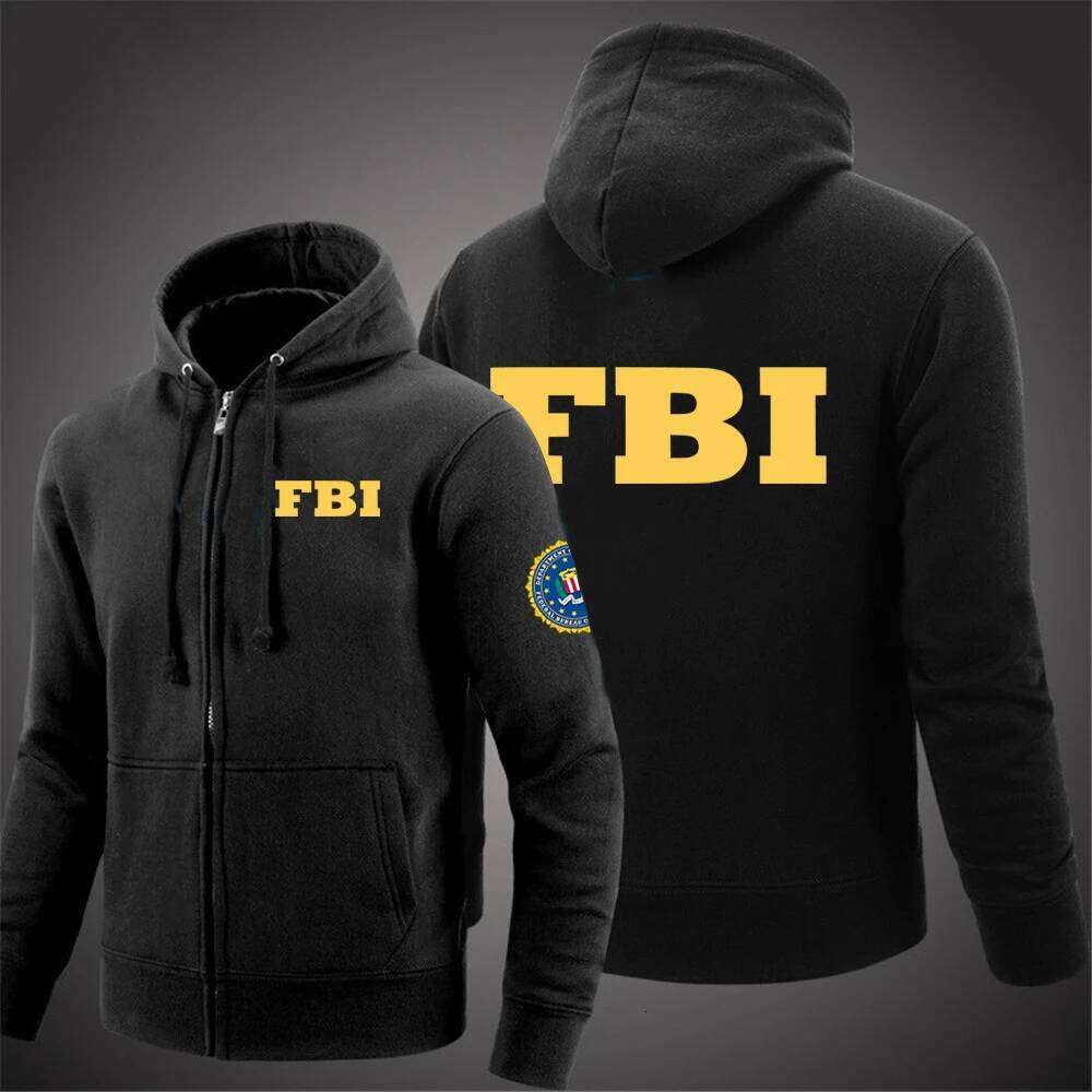 FBI 2021 Men's New Spring And Autumn Fashionable Printing Zipper Hoodies College Harajuku Casual Sport Jackets Sweatshirts Tops W260626