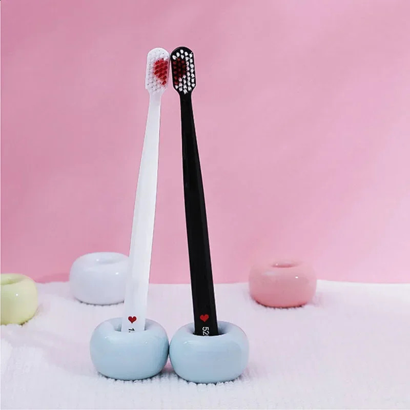 2pcs Softbristle Toothbrush Heart Couple Brush Teeth Eco Friendly Adults Dental Care Travel Essentials 260615