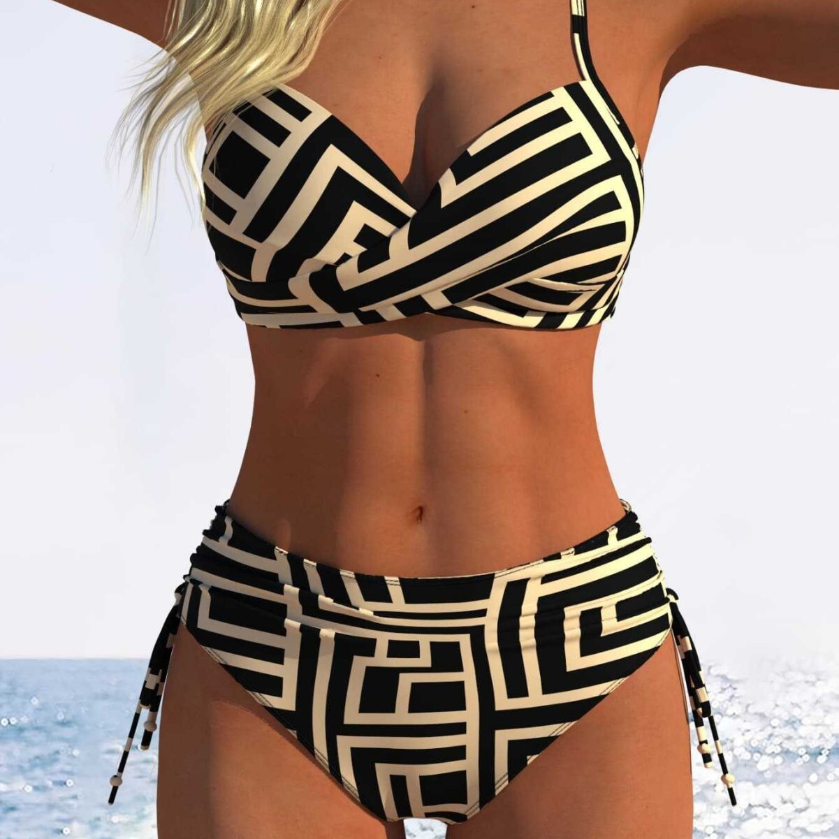 2026 New Women's Two-Piece Bikini Set, Casual, Sexy, Slimming, Summer Beach Vacation Surfing Simple Design