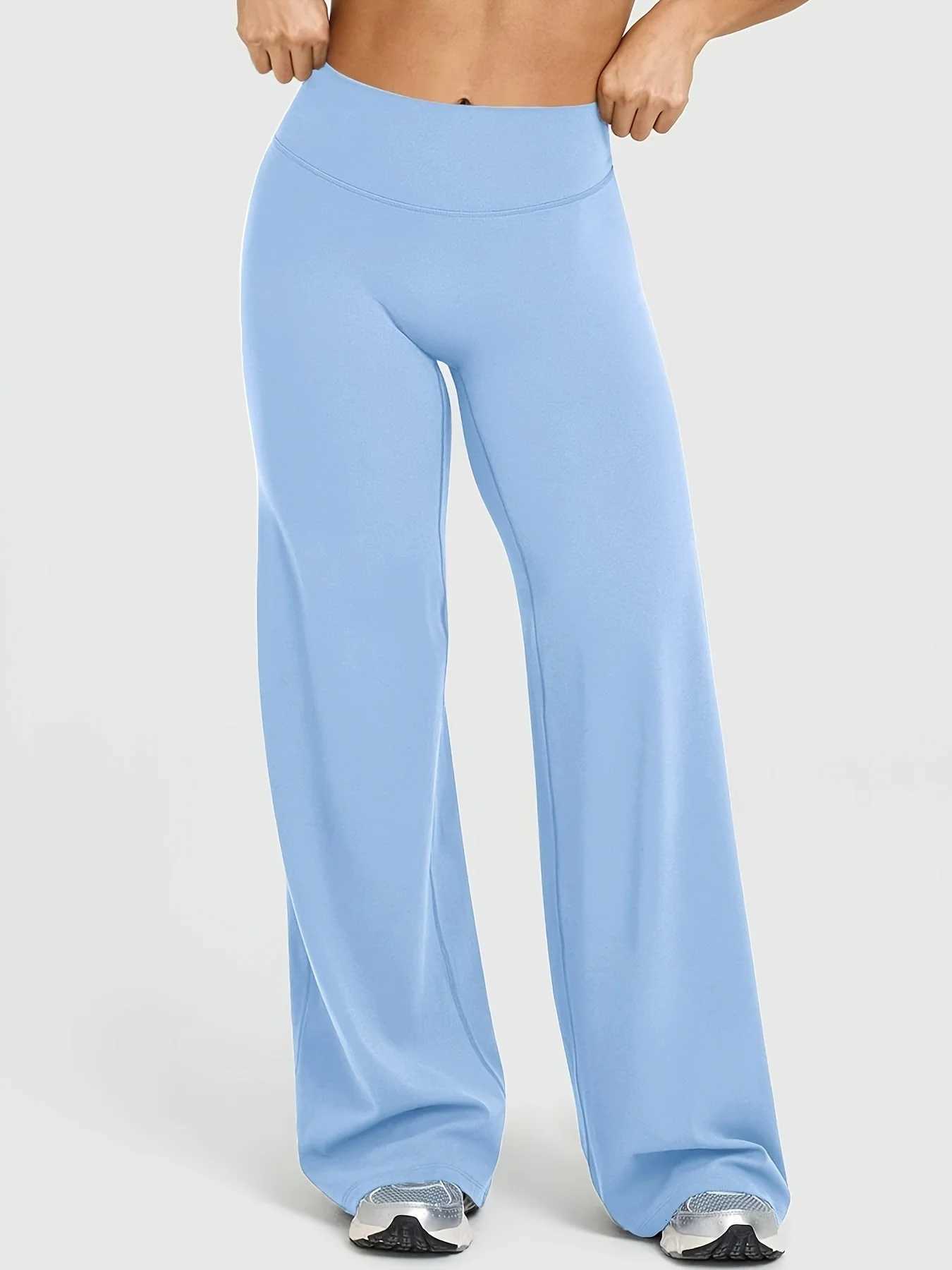 Pants Womens Straight-Leg High-Waisted Yoga Flared No Front Seam Loose Fit for Outdoor Sports Daily Wear M260626 - view 4