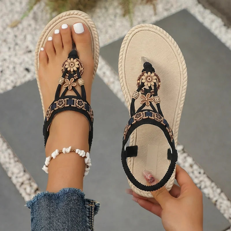2026 Bohemia Style Flats Sandals Women Summer Slip On Clip Toe Beach Sandles Woman Lightweight Plus Size 43 Gladiator Sandalias 260626 - view 1