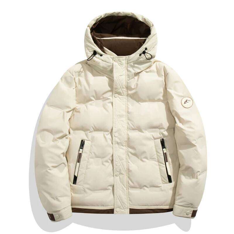 Men Hooded Hip Hop Color Blocked Puffer Outwear Coats Harajuku Streetwear Loose Warm White Duck Down Jacket Man J260626 - view 4