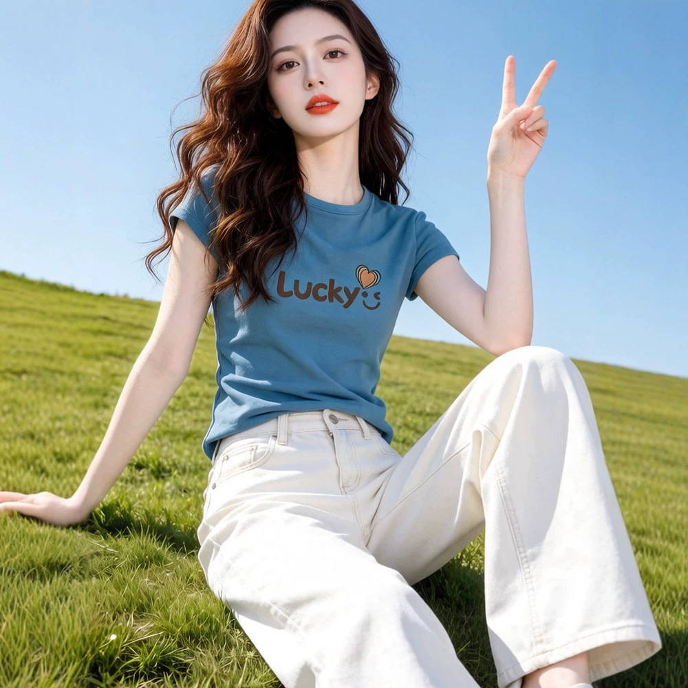 White Cotton Short Sleeve T Shirt For Women Summer New Style Loose And Simple Half Sleeve Tee High End Top