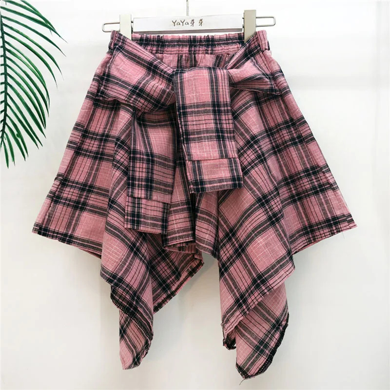 TOTRUST Fashion College Asymmetrical Skirt Women Summer Plaid Skirt Women Casual Students Shirt Mini Skirt Female Saia 260626 - view 6
