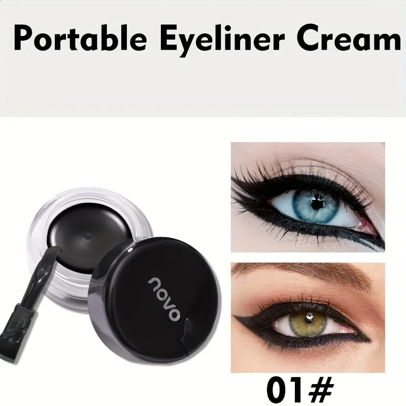 Portable Gel Eyeliner Black and Brown Water Proof Smudge Proof Eyeliner Cream Quick Drying Last for All Day Long Brow Eyeliner 260626 - view 3
