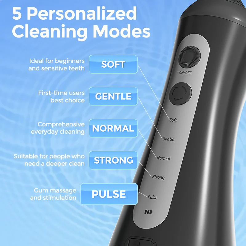 Sejoy Water Flosser Teeth Picks 6 Jets Modes Portable Cordless Floss for Cleaner Oral 260626 - view 3