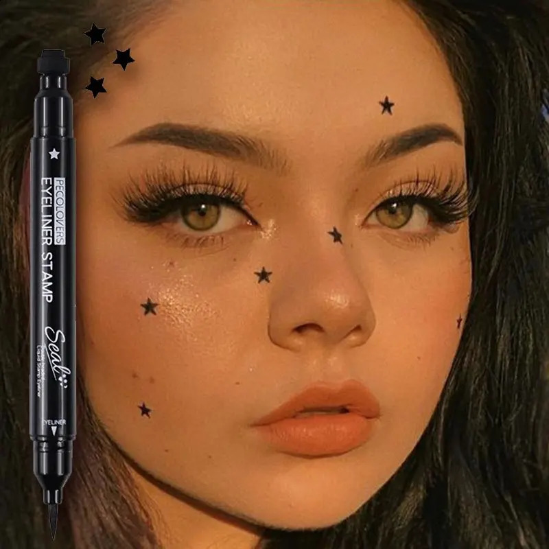 Star Liquid Eyeliner Black Moon Stamp Eye Liner Pencil 2 in 1 Waterproof Long-lasting Easy Applying Eye Eyeliner Pen Makeup 260626 - view 3