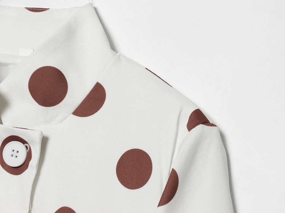 Women Stylish Chic Polka Dot Short Sleeve Blazer KONDALA 2026 Summer Trendy High Street Leisure Elegant Slim 260626 - view 6