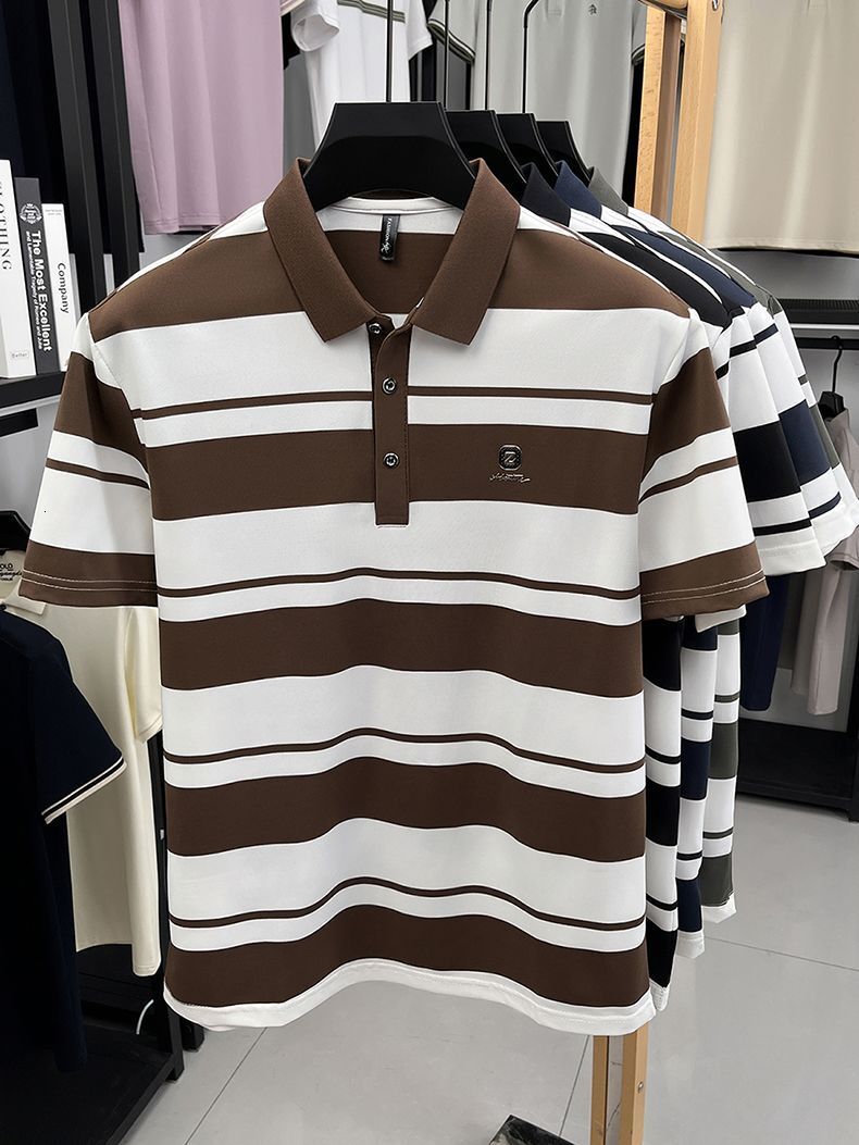 Summer New Men's POLO Shirt With Turn-Down Collar, Fashionable Casual Business Short Sleeve Top - view 6