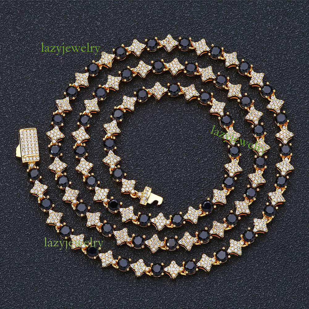Diamond set moisanite star tennis chain 6mm ice crystal ladies fashion jewelry accessories designer custom street trend daily wear