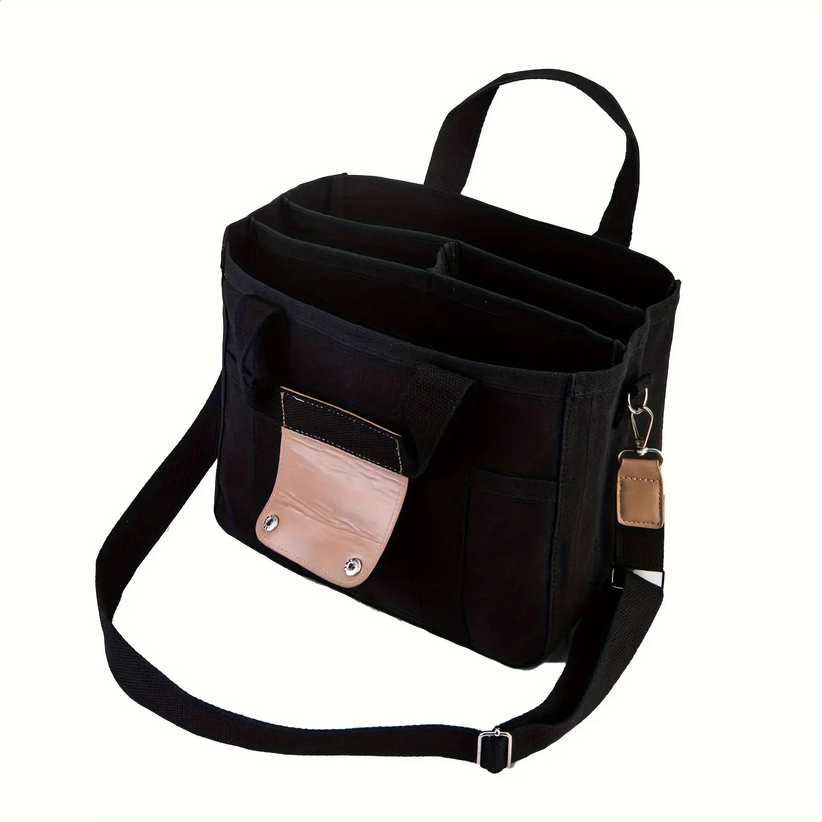 Ladies Canvas Handbag Multi Pocket Large Capacity Tote Bag Adjustable Shoulder Strap Casual Shoulder Shopping Bag 260625 - view 6