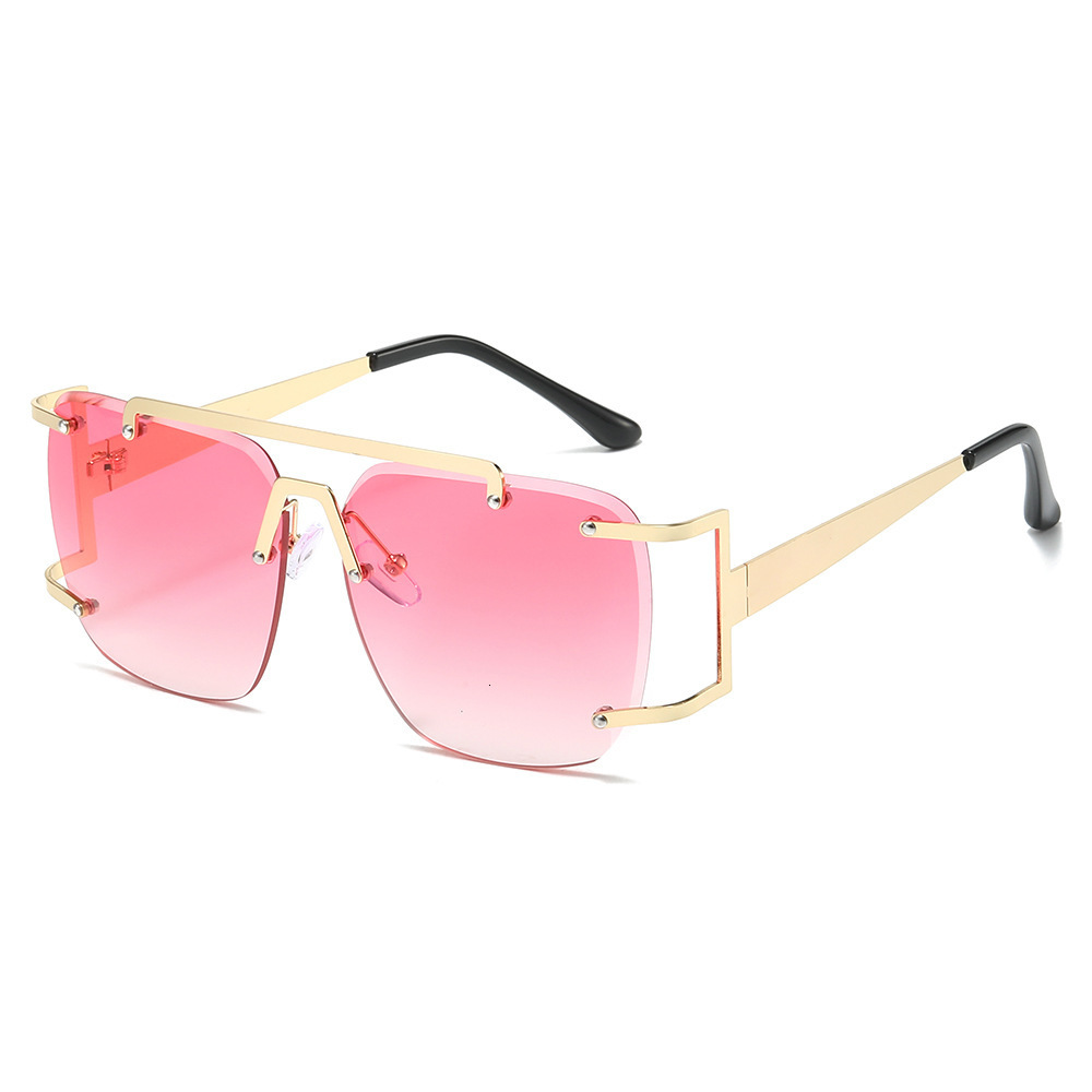 26 New Polygonal Frameless Sunglasses, European And American Irregular Street Style Double-Bridge Unisex Sunglasses - view 6