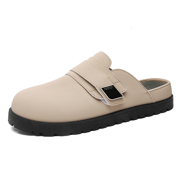 New Minimalist Metal Decor Backless Loafers For Men Soft PU Leather Lug Sole Mule Slippers Daily Commute Casual Flat Footwear - view 6