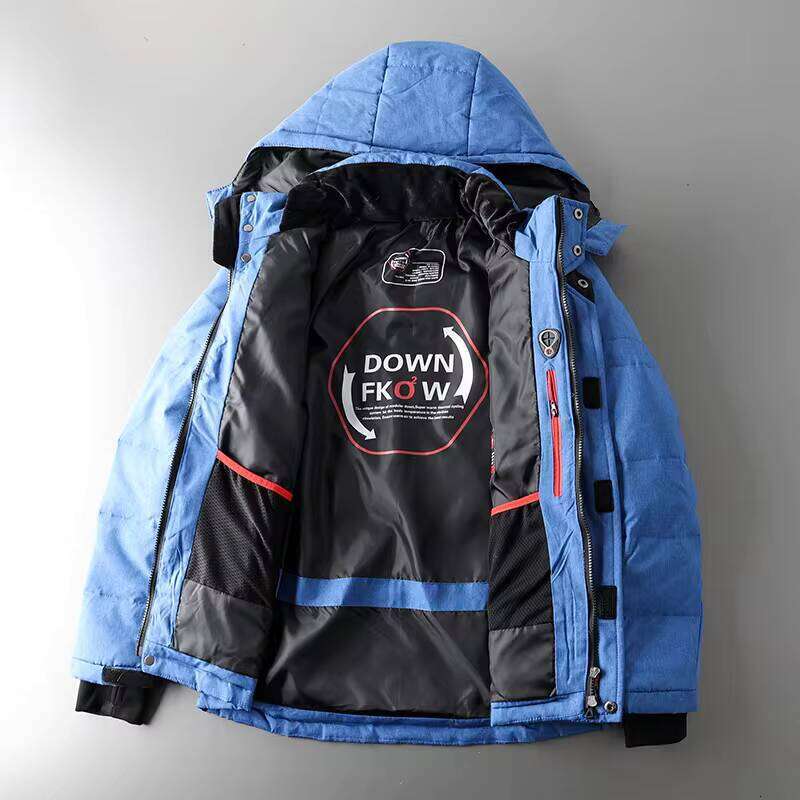 Fall Winter Men's Hooded White Duck Down Warm Thick Puffer Jacket Coat Casual Overcoat Thermal Parka Male Outwear J260626 - view 4