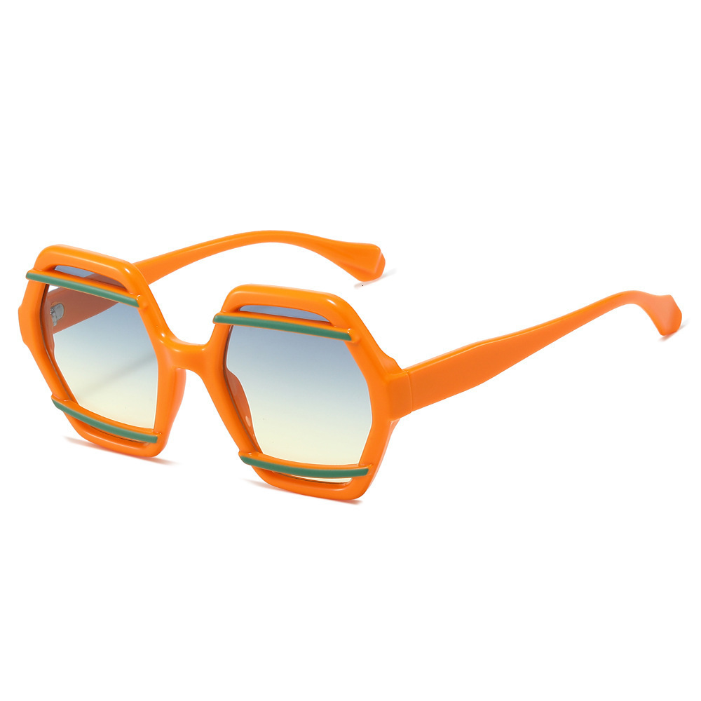 Polygonal 2026 New Model European And American Style Unique Ins Colorful Contrast Fashion Square Sunglasses For Women - view 5