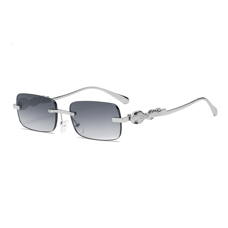 New European And American Style Square Frameless Cut-Edge Sunglasses, Fashion Street Style, High-End Metal UV Protection Sunglasses - view 1