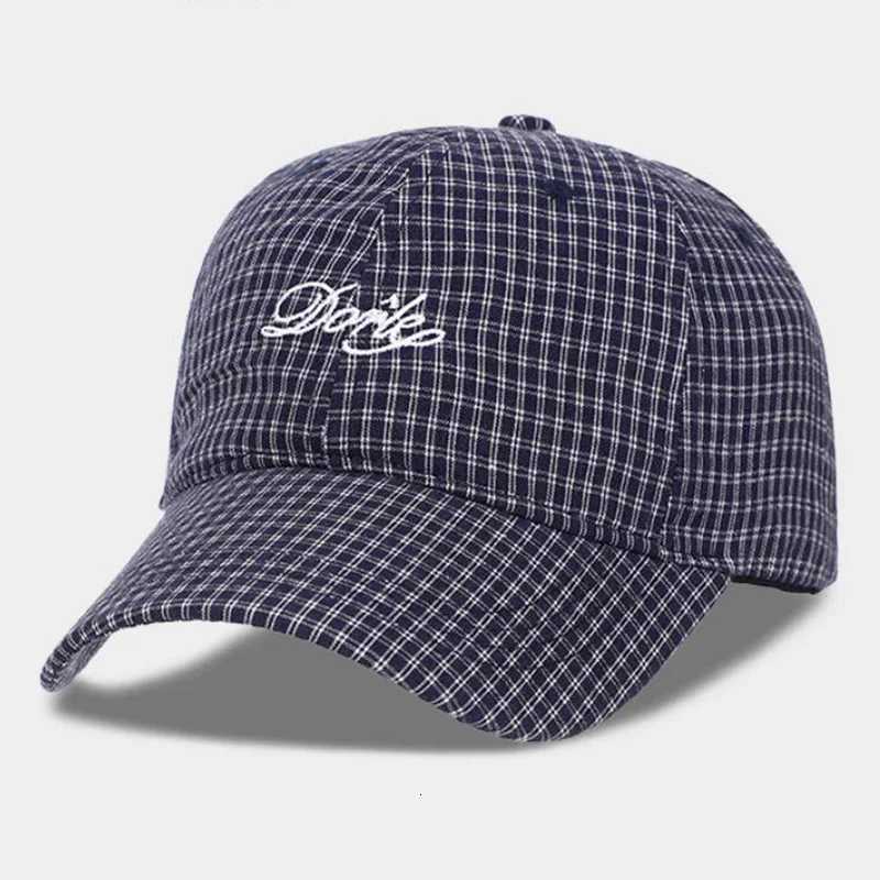 Letter Plaid Korean Embroidered Style Baseball Summer Versatile Wide Brim Soft Top Hat Face Slimming Effect M260626 - view 4
