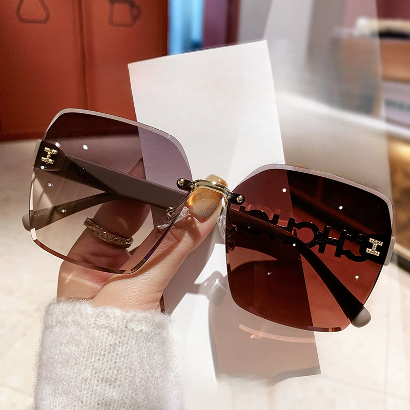 Aierma photochromic frameless sunglasses for women new model TikTok cross border fashion sun protection sunglasses live stream - view 4