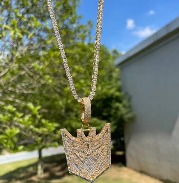 Best-selling Transformers Luxury Letter Hip-hop Jewelry with Certificate Ice Moissanite Crystal Pendant - view 7