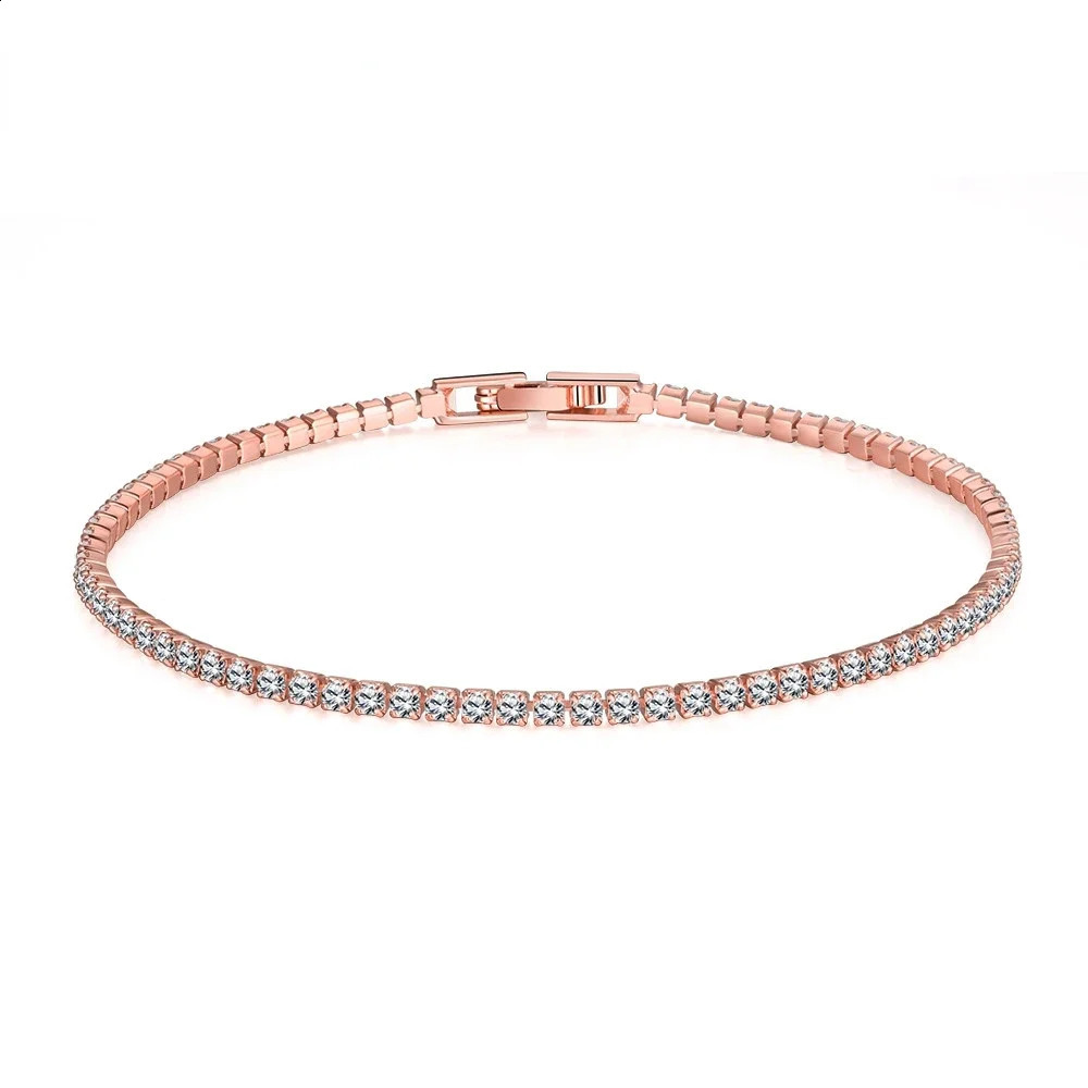 16-19CM Pure 925 Sterling Silver Tennis Bracelet with 2mm Zirconia - Silver Bangle Anniversary Gift 260626 - view 5