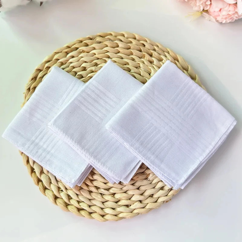 6 Pack of unisex pure cotton white handkerchiefs with satin edges in solid colorsWedding gifts for lywedsCan be used as a s 260626 - view 4