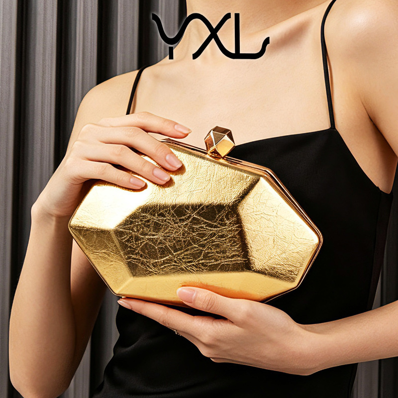 New cross-border women's shiny glossy box evening bag, banquet party light luxury, direct sales from Chaozhou manufacturer GLAMOR