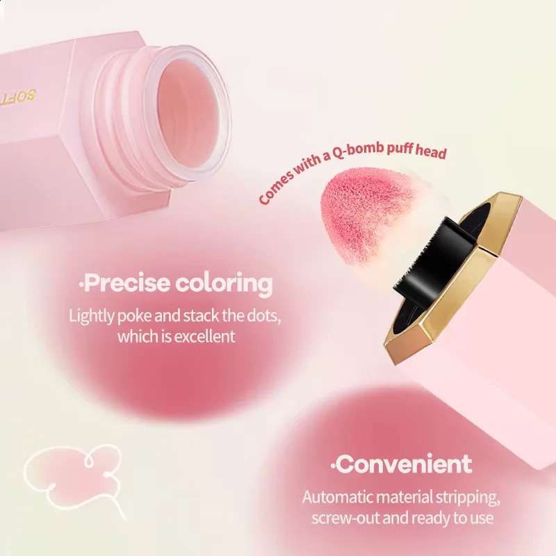 3-Color Matte Liquid Powder Blusher Easy to Apply Durable Waterproof Powder Blusher Sponge Brush Head 260625 - view 4