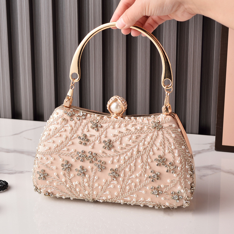European and American Style Women's Evening Heavy Beaded Embroidery Cheongsam Annual Meeting Wedding Bride Clutch Party Bag Manufacturer GLAMOR - view 4