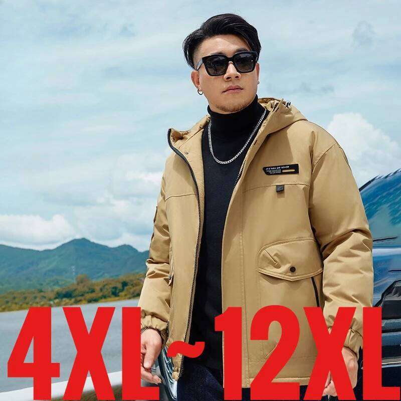 Large Size 12XL Parka Men Hooded Winter Jacket Male Waterproof Windbreaker Thick Padded Warm Extra Big Plus 6xl 7xl 8xl 9xl 10xl W260626
