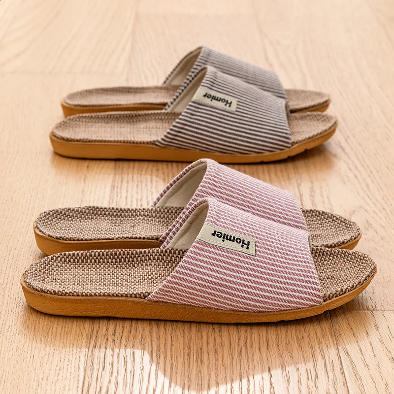Fabric Unisex Slippers Summer Slip-On Indoor Slippers Non-Slip Breathable Home Slippers 260624 - view 5