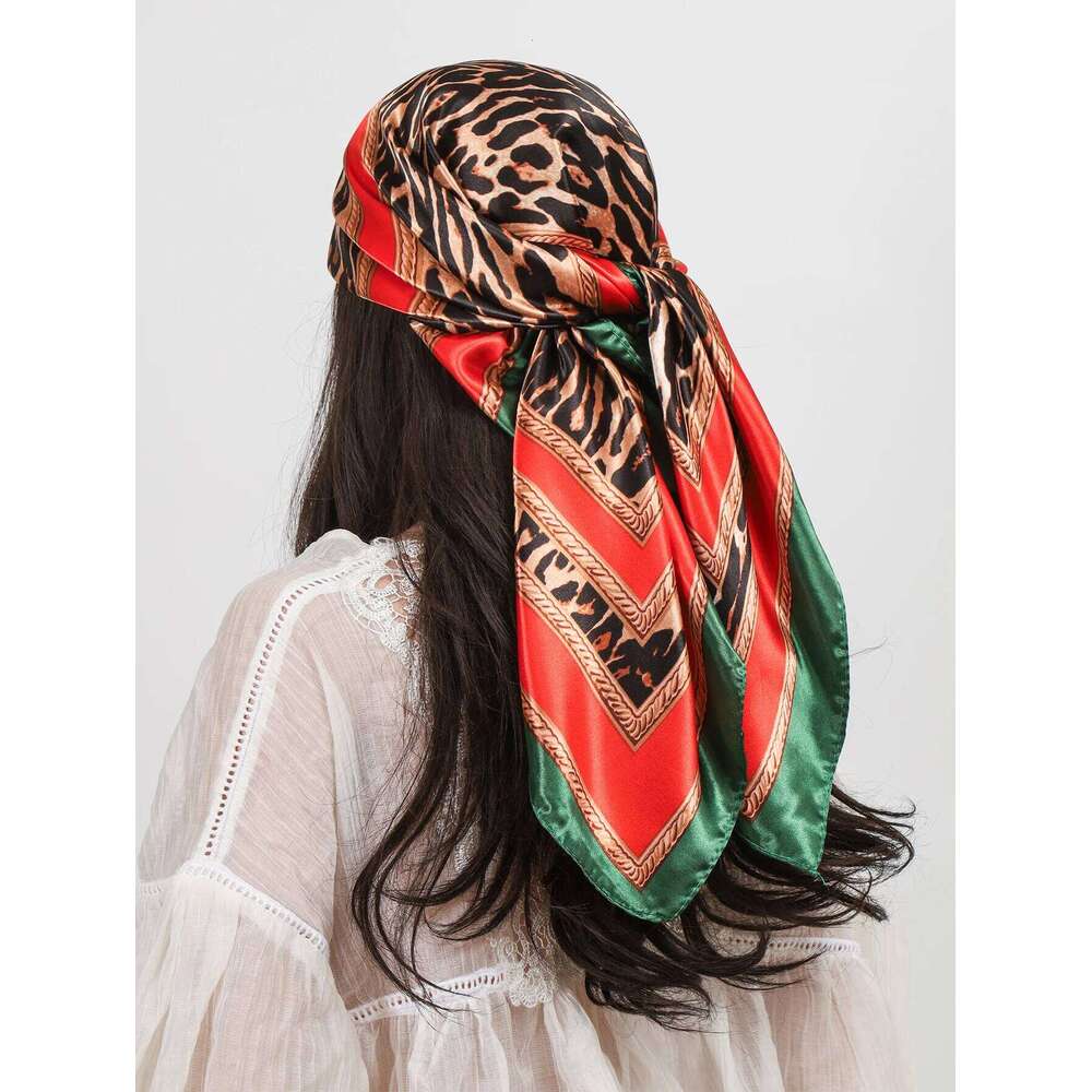 1PCS Head Scarf Women Fashion Luxury Square 90*90cm Silk Foulard Satin Bandana Soft Neckerchief Hijab Hair Scarves For Ladies 26Y06226 - view 7