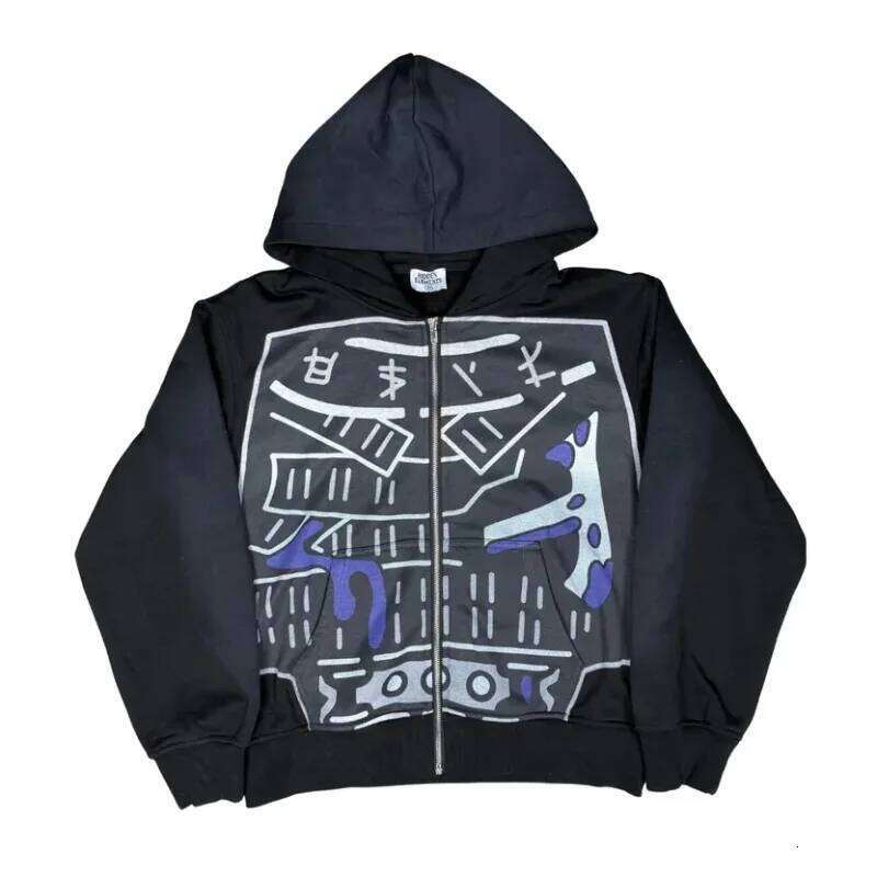 Ninja Cartoon Graphic Y2K Zip Hoodie Jacket Men Women Loose Fit Streetwear Hooded Sweatshirt Casual Hip Hop Fashion Sweatshirts W260626 - view 7