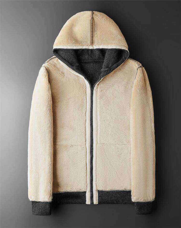 Winter Lambswool Coats Thicken Warm Jackets Long Sleeve Zipper Hoodies Casual Sports Fleece Black Coat Hooded Men Women Jacket W260626 - view 7